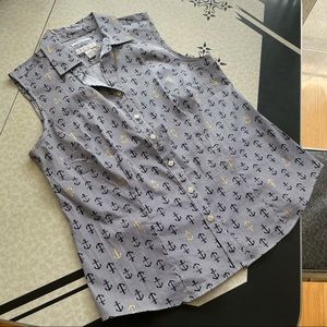 Charter Club Anchor Sleeveless Blouse